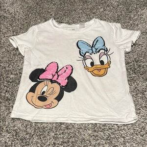 {Disney} White and Pink Short Sleeve Tee